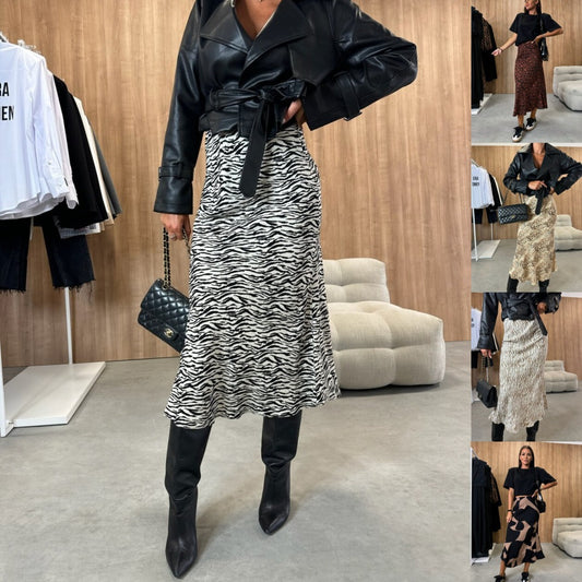 High Waist Slimming Women's Printed Wear Skirt